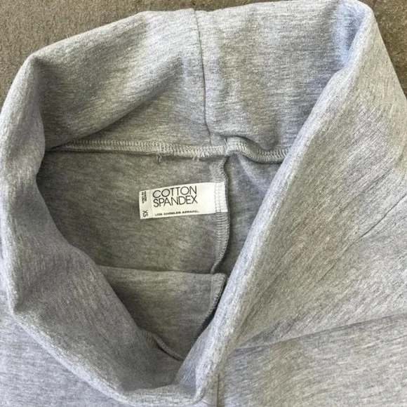 LOS ANGELES APPAREL GARMENT DYE YOGA LEGGING XS HEATHER GRAY - Picture 5 of 5